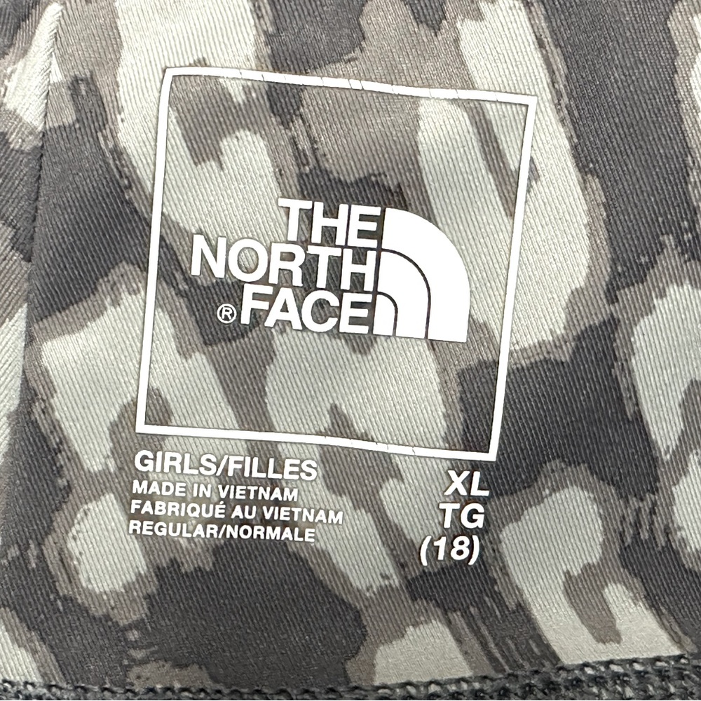 The North Face Teen Girls Size XL 18 Gray Leopard Activewear Leggings Never Worn - Picture 6 of 6